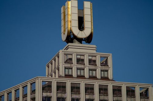 The iconic Dortmund U-Tower in Germany stands tall under a clear blue sky, highlighting its unique architecture.